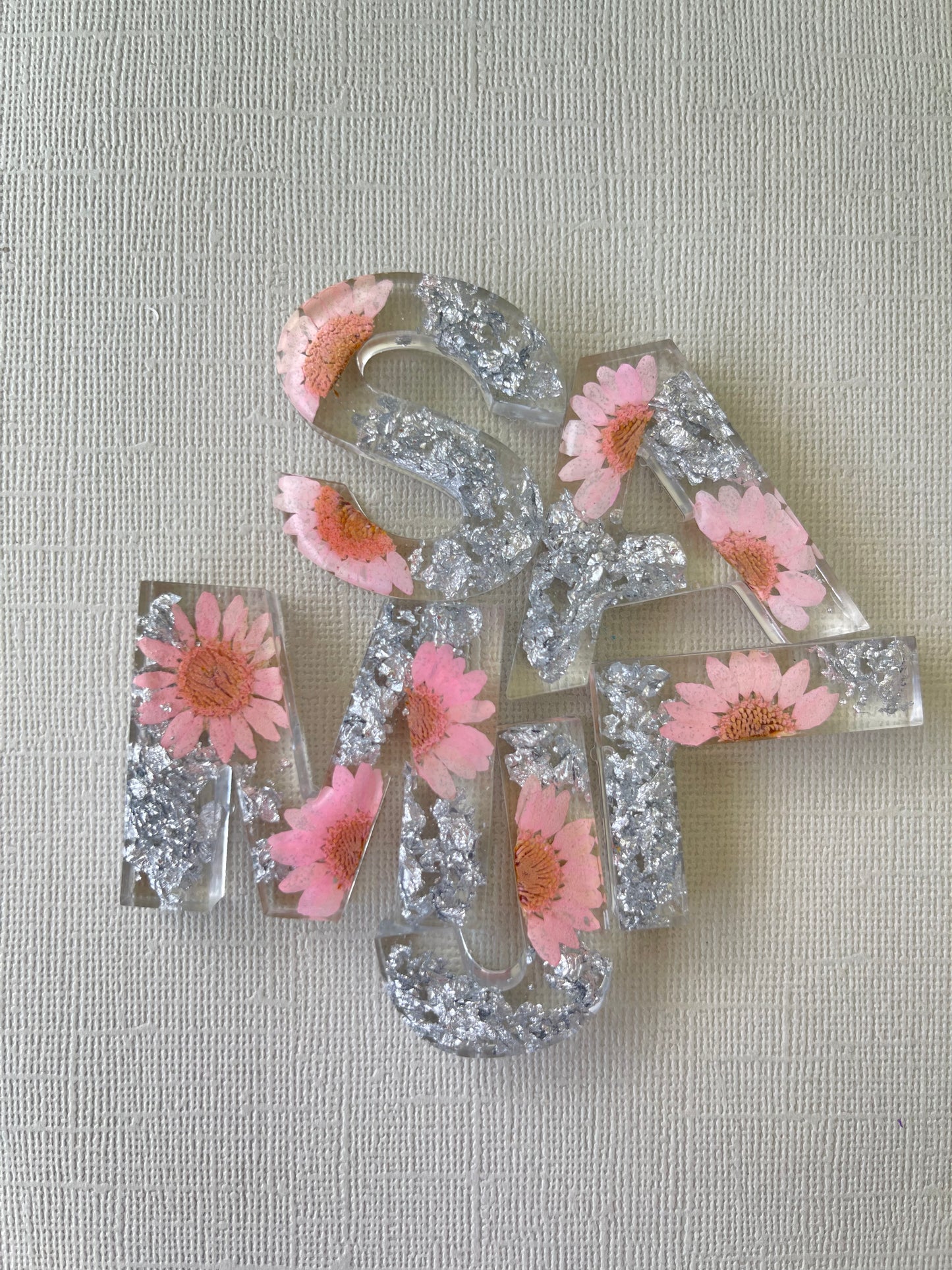 Dried Flower & Silver Keychain
