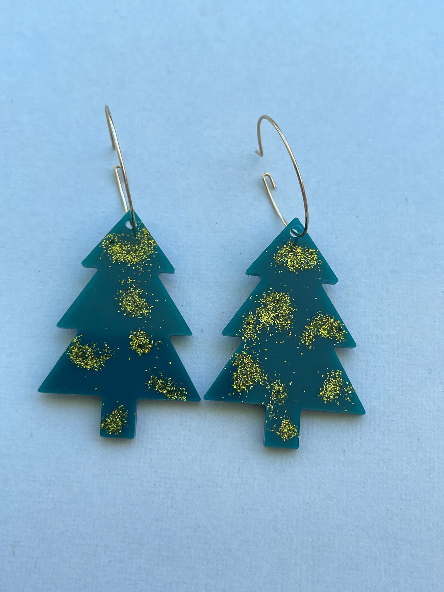 Christmas Tree Dangle - Dark Green & Gold