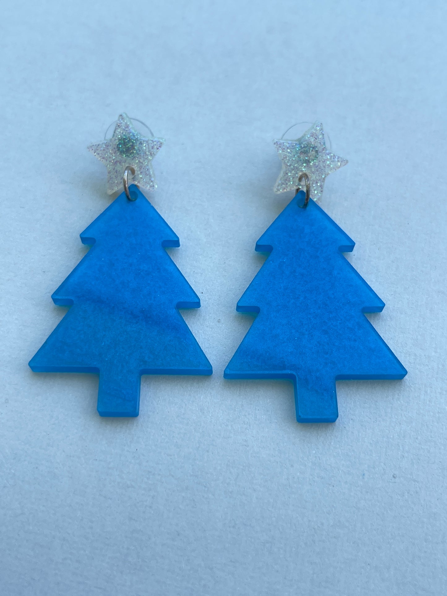 Christmas Tree Dangle - Blue & Silver