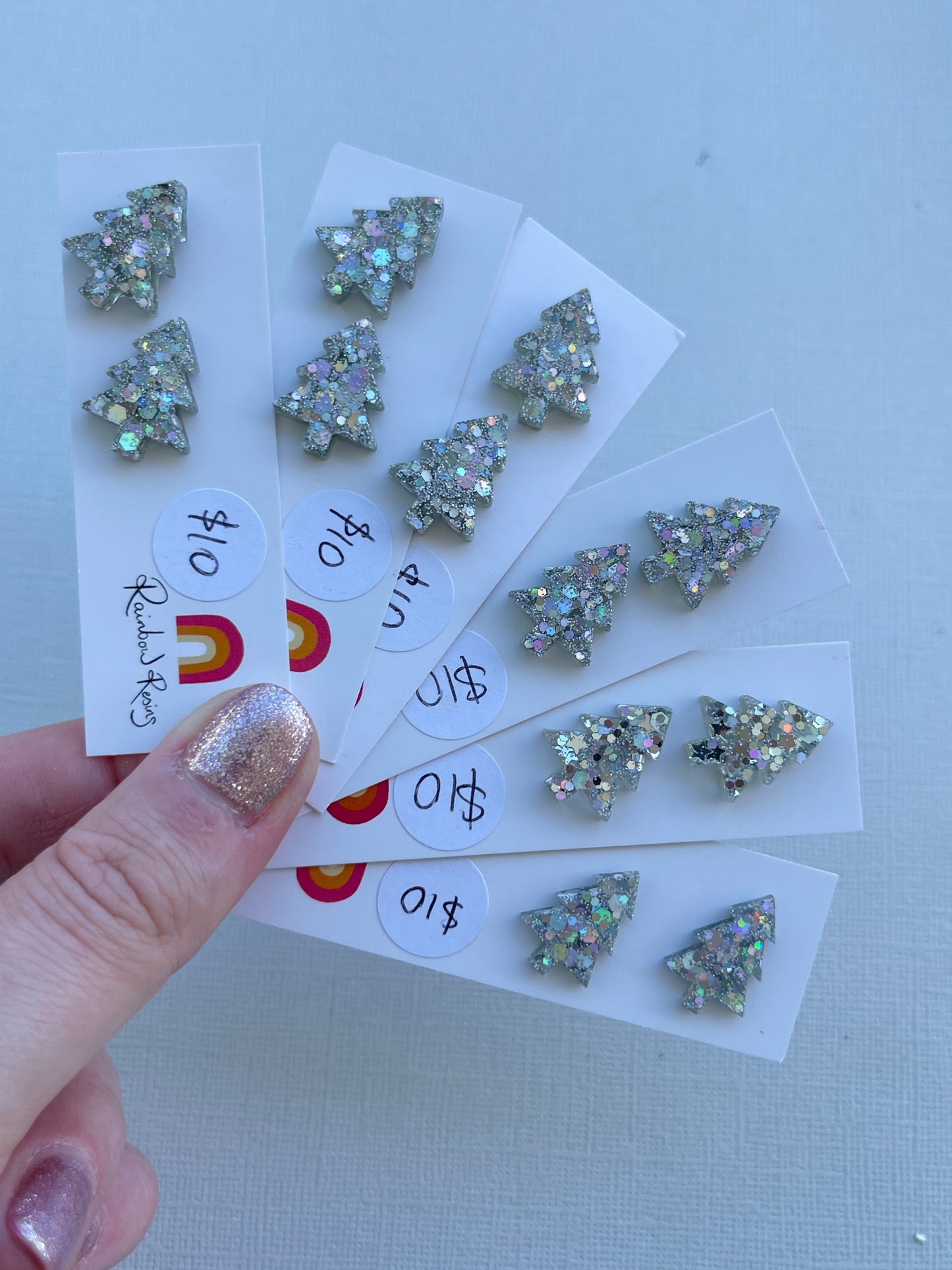 Christmas Tree Stud - Silver