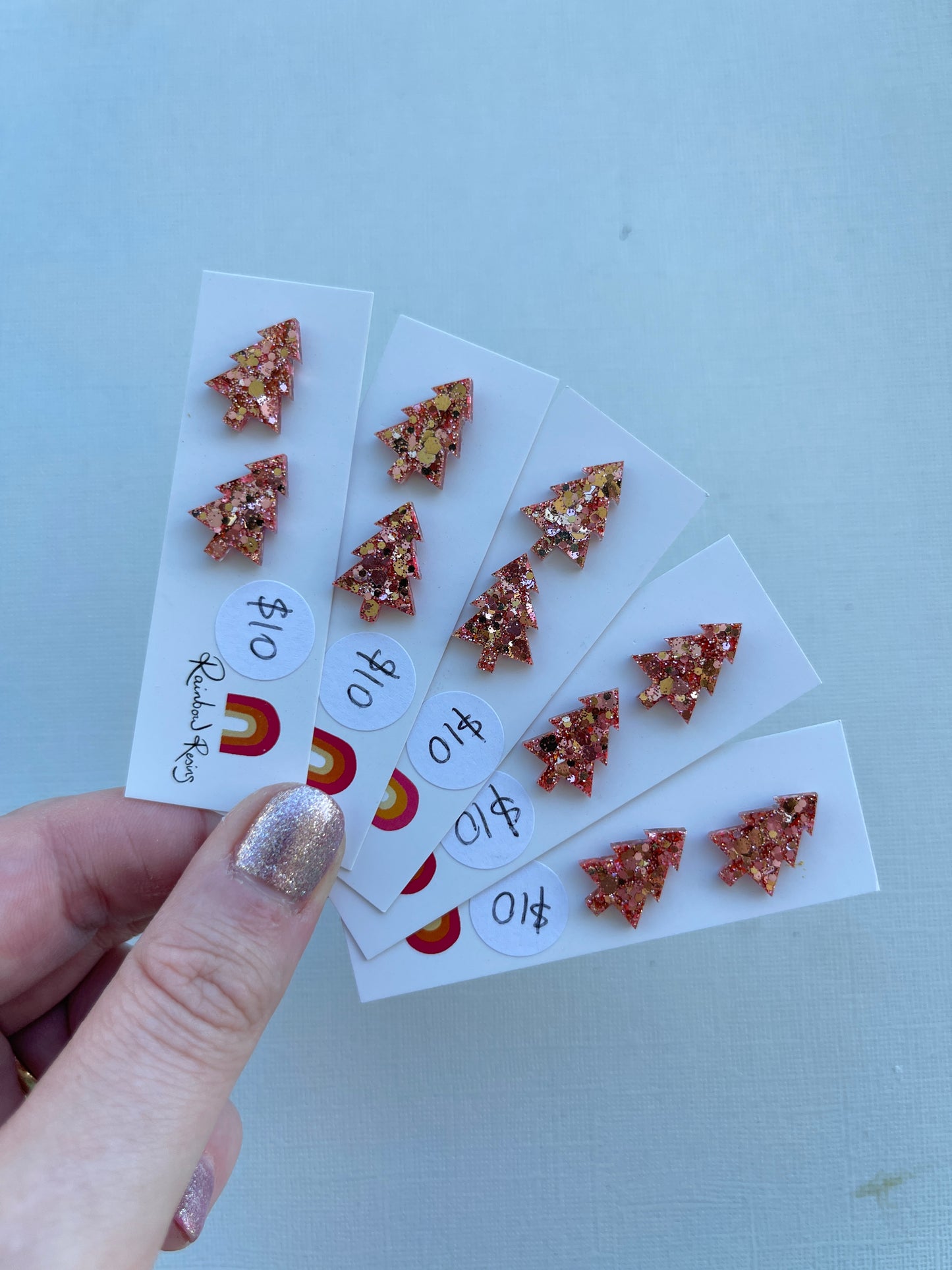 Christmas Tree Stud - Rose Gold