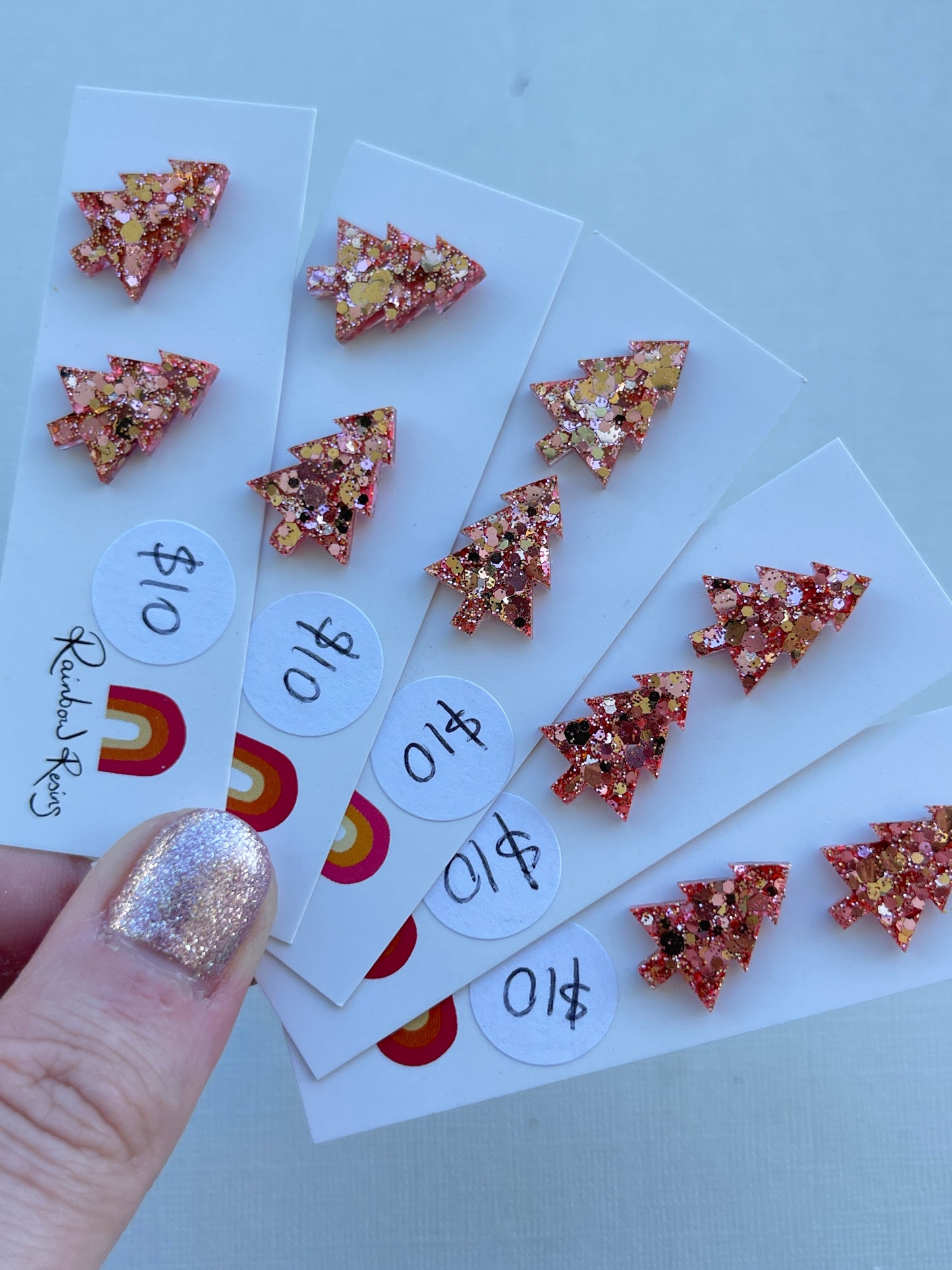 Christmas Tree Stud - Rose Gold