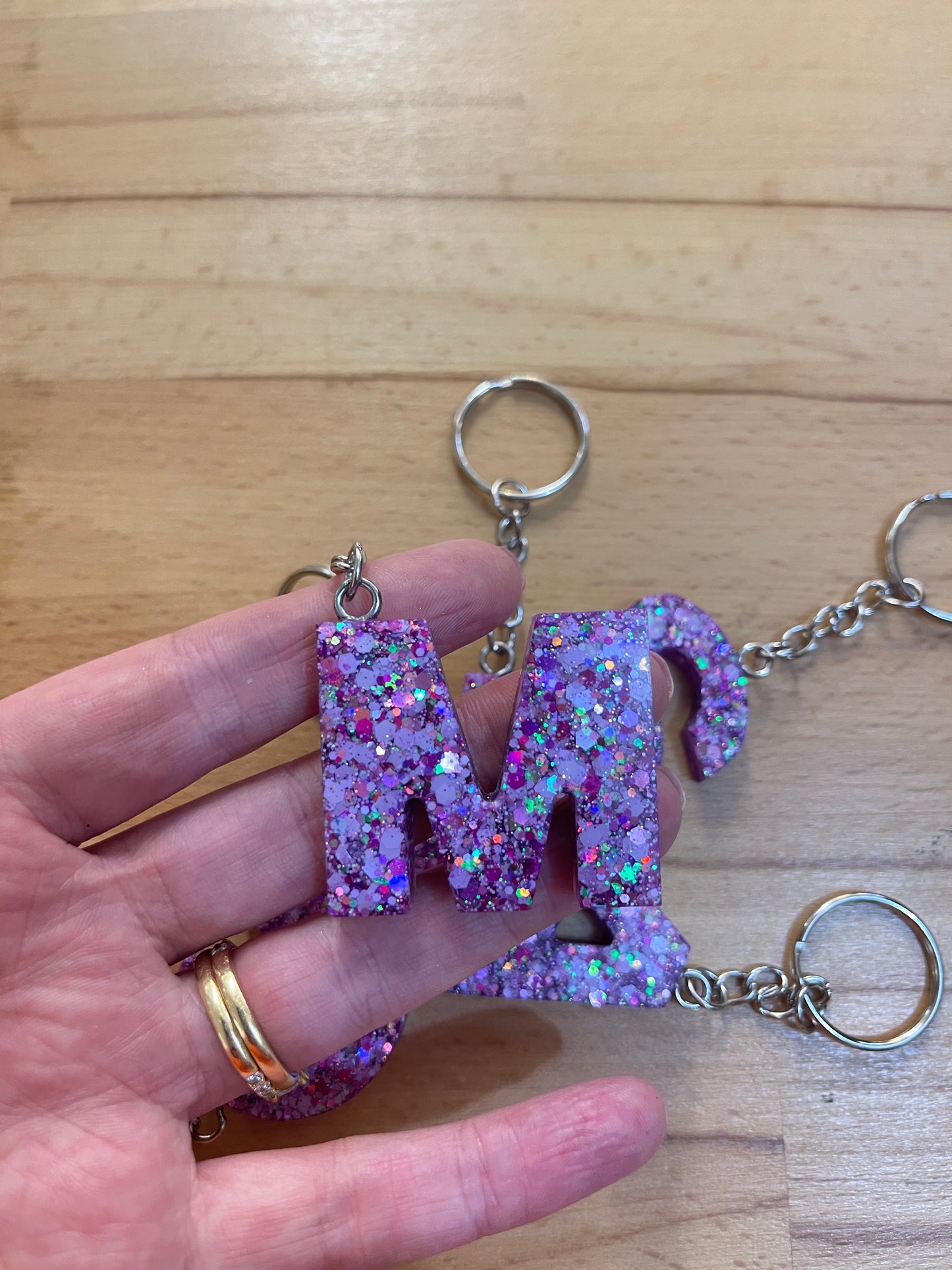 Purple Glitter Keychain
