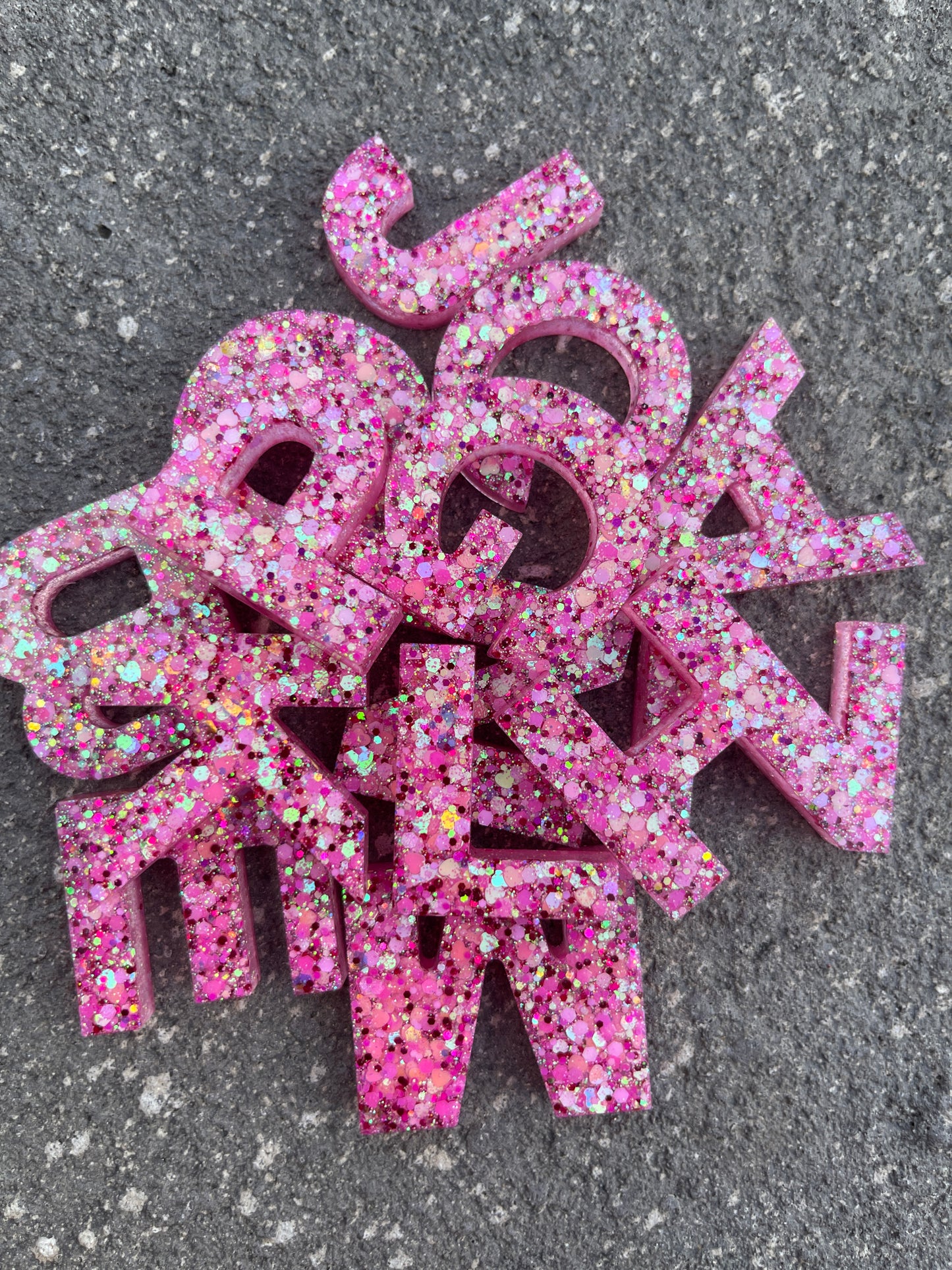 Pink Glitter Keychain