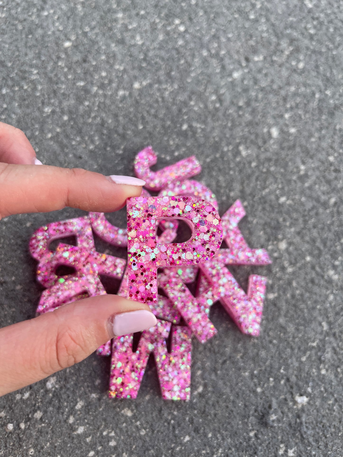 Pink Glitter Keychain
