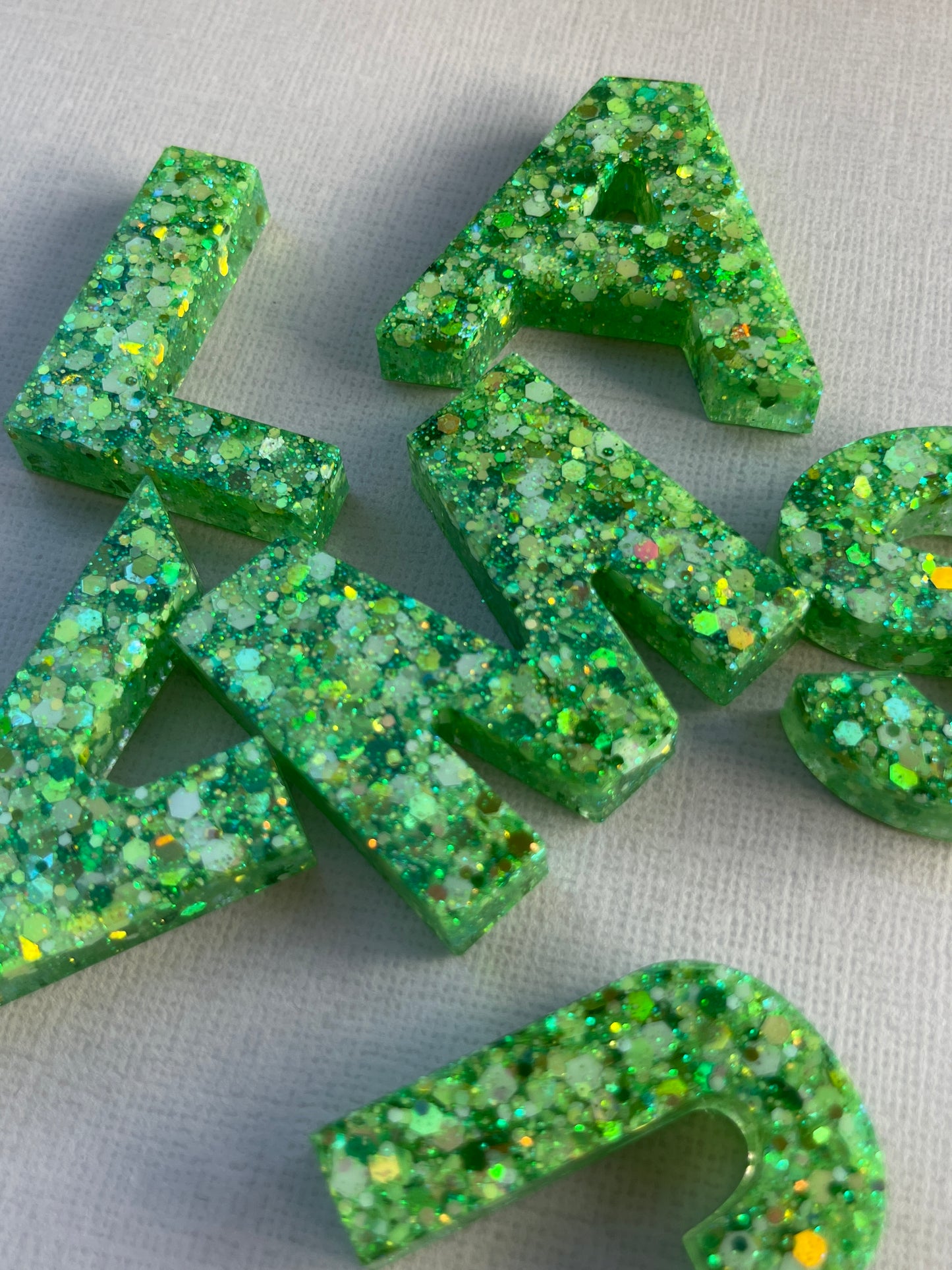 Green Glitter Keychain