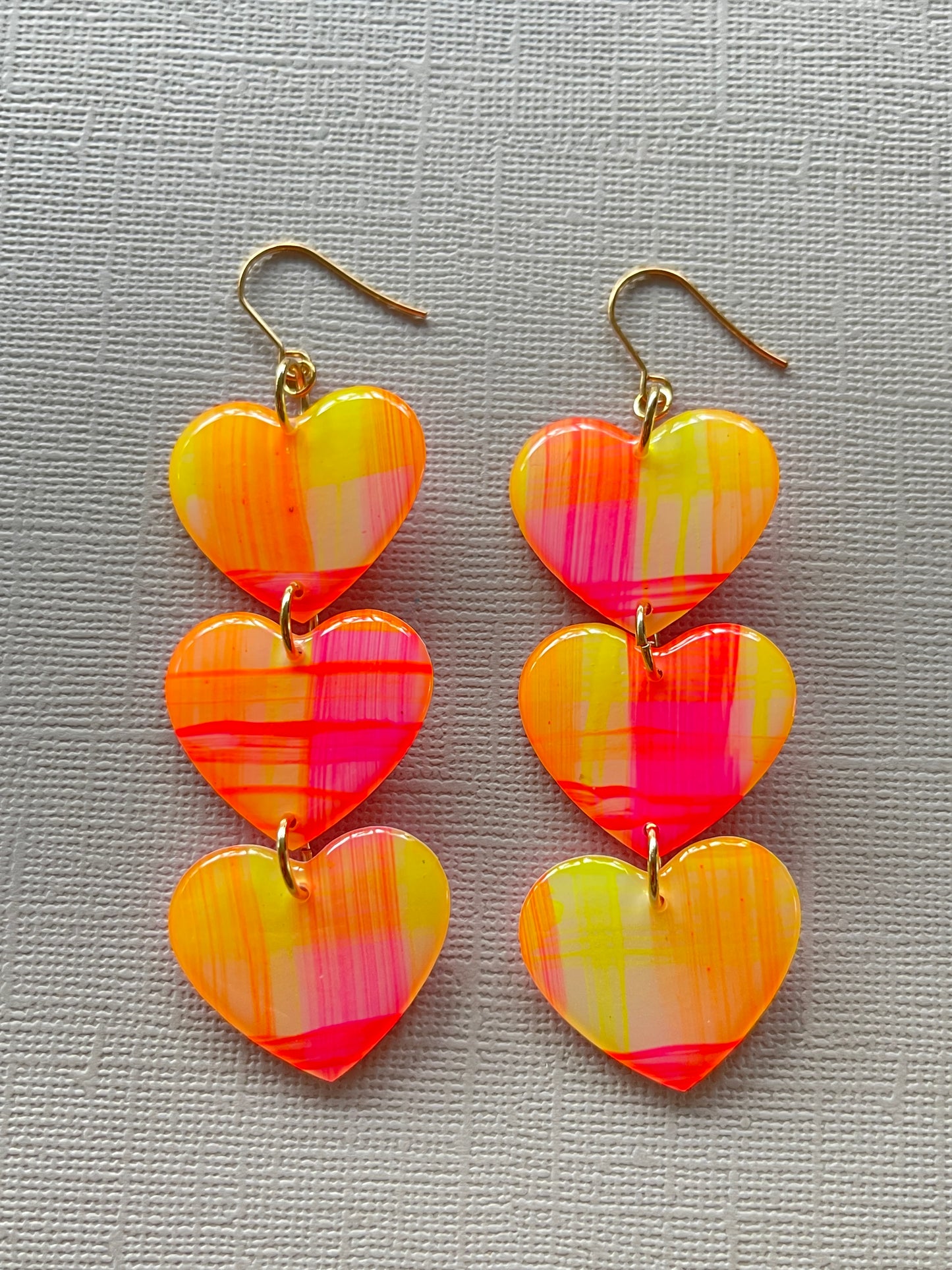 Neon Gingham - Heart Trio