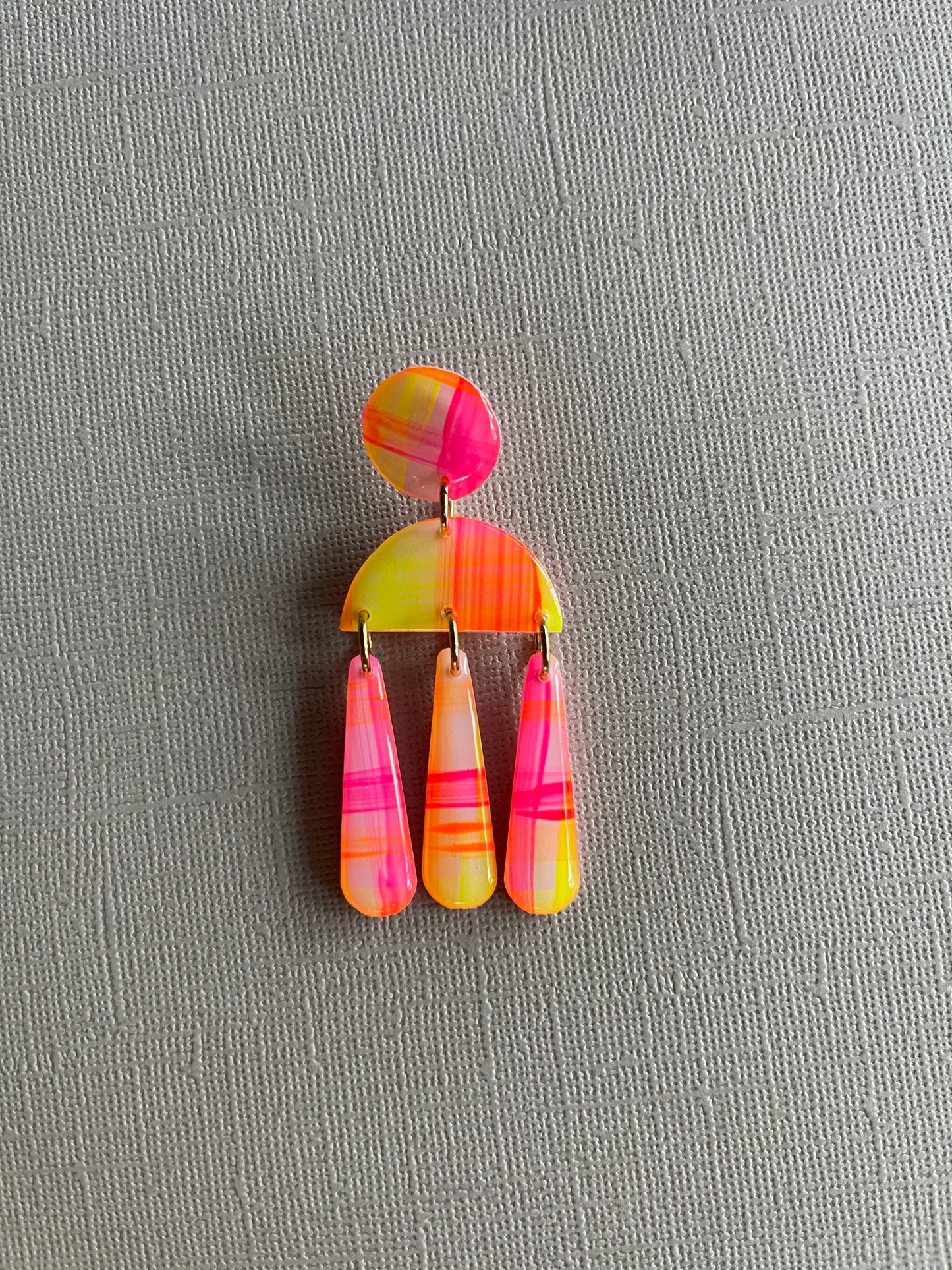 Neon Gingham - Stud Dangle