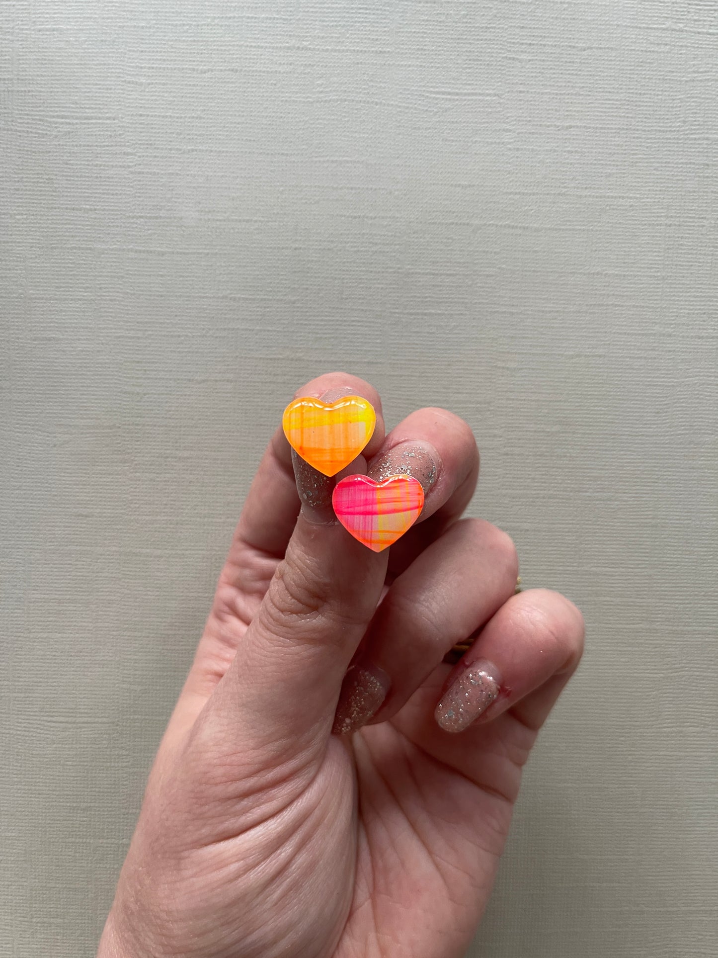 Neon Gingham Studs