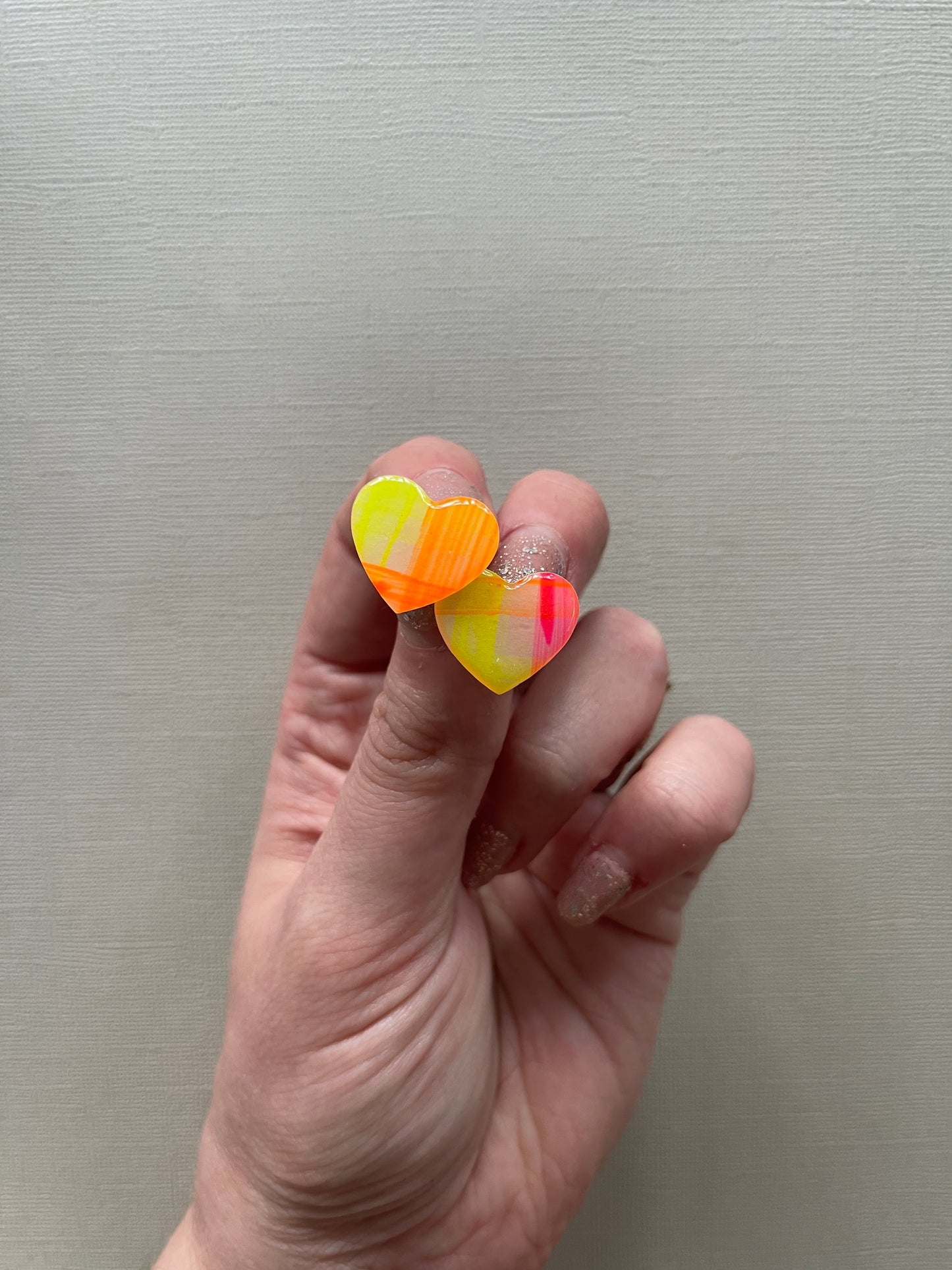 Neon Gingham Studs