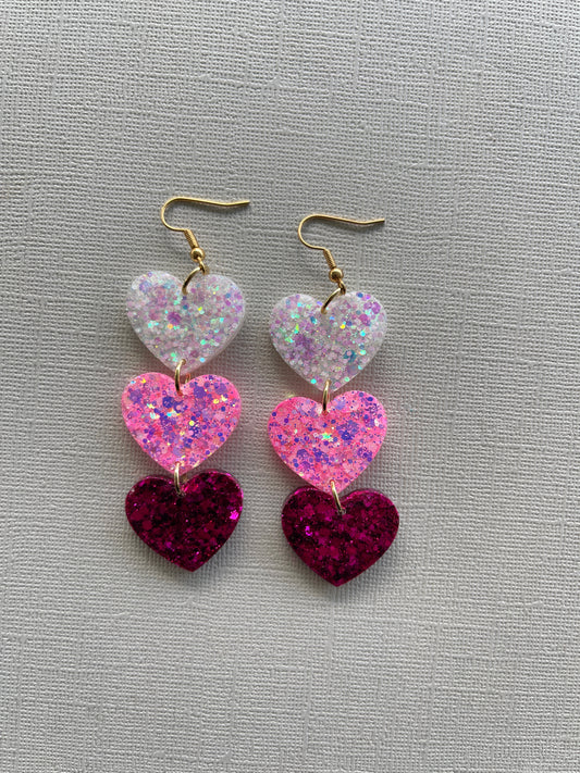 Glitter Heart Trio