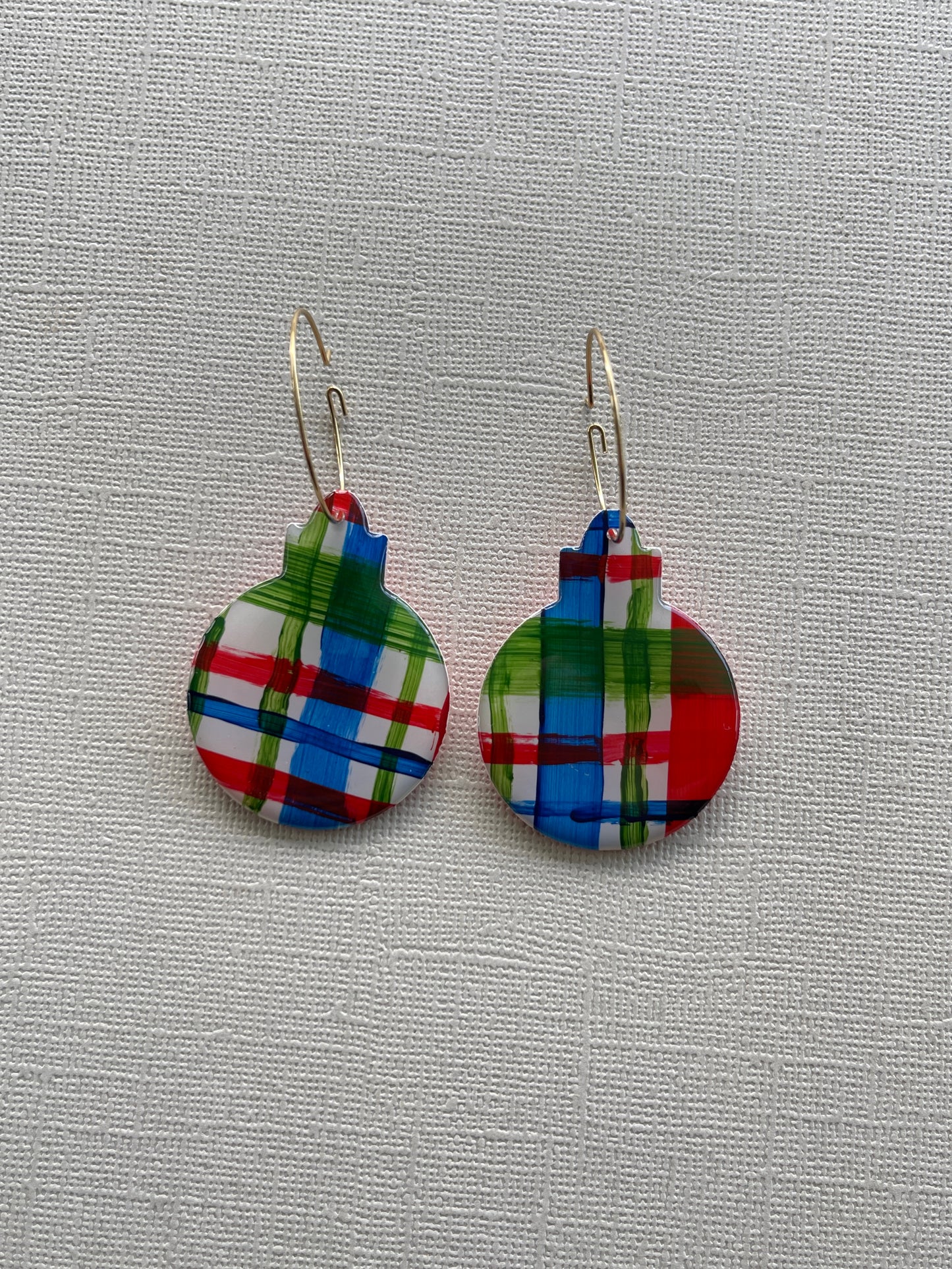 Christmas Bauble Hoop - Tartan