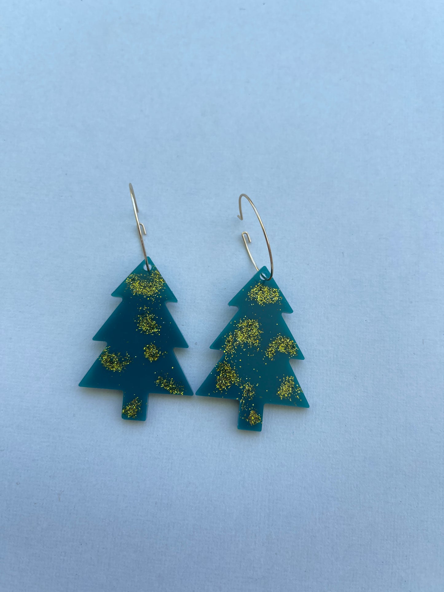 Christmas Tree Dangle - Dark Green & Gold