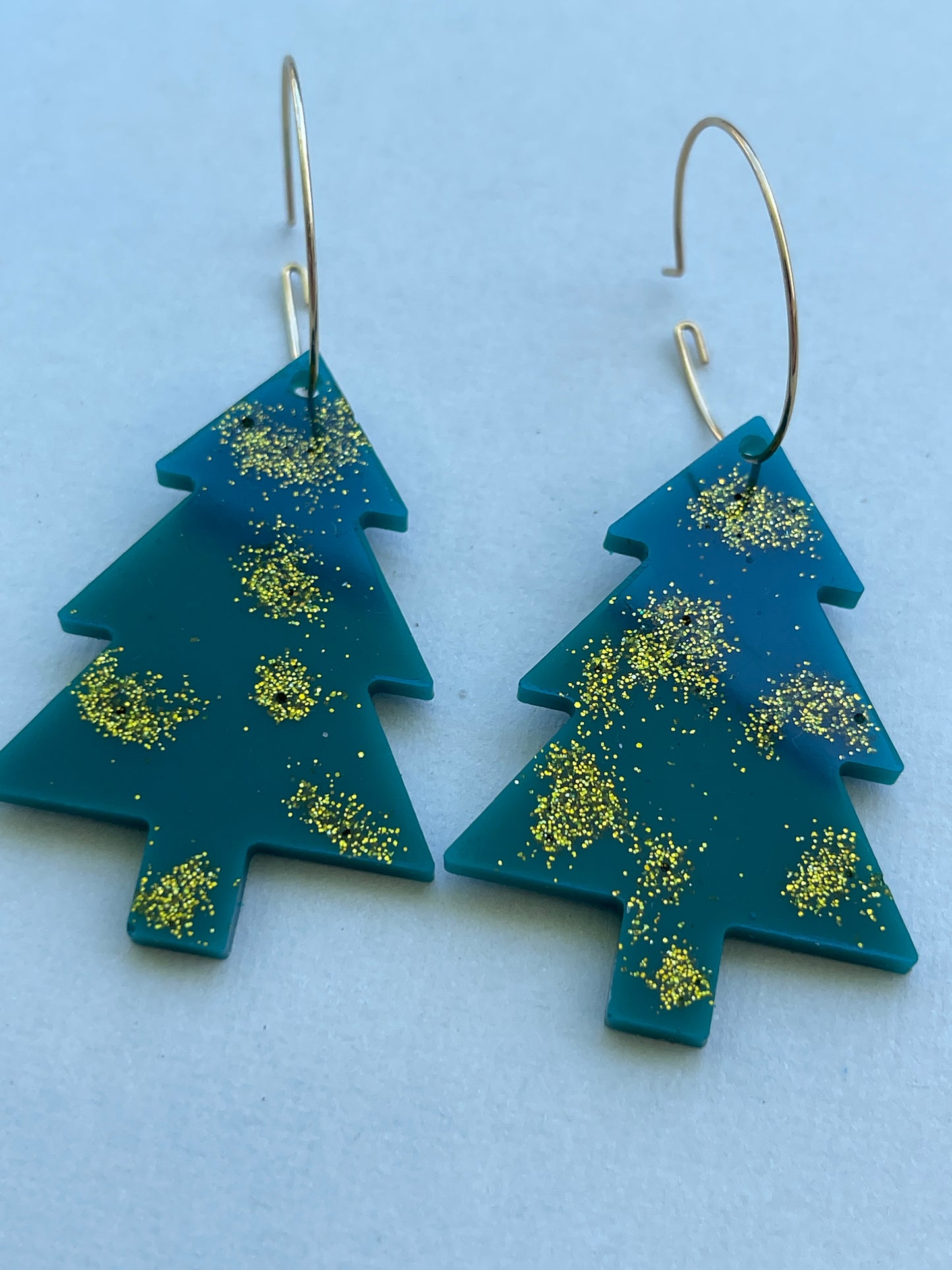 Christmas Tree Dangle - Dark Green & Gold