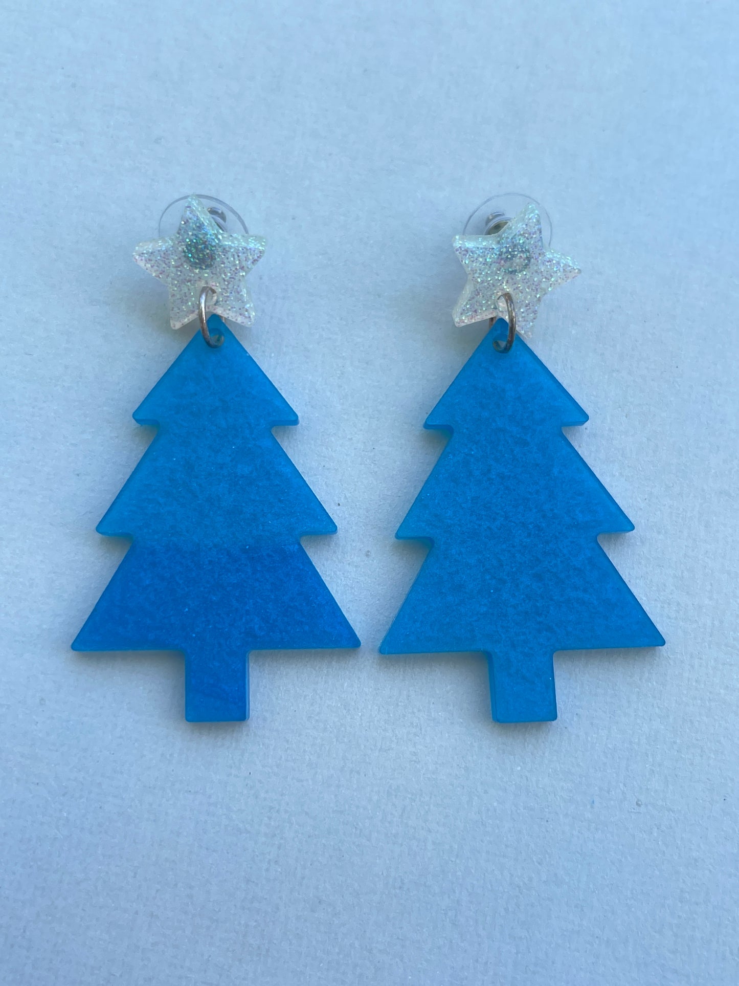 Christmas Tree Dangle - Blue & Silver