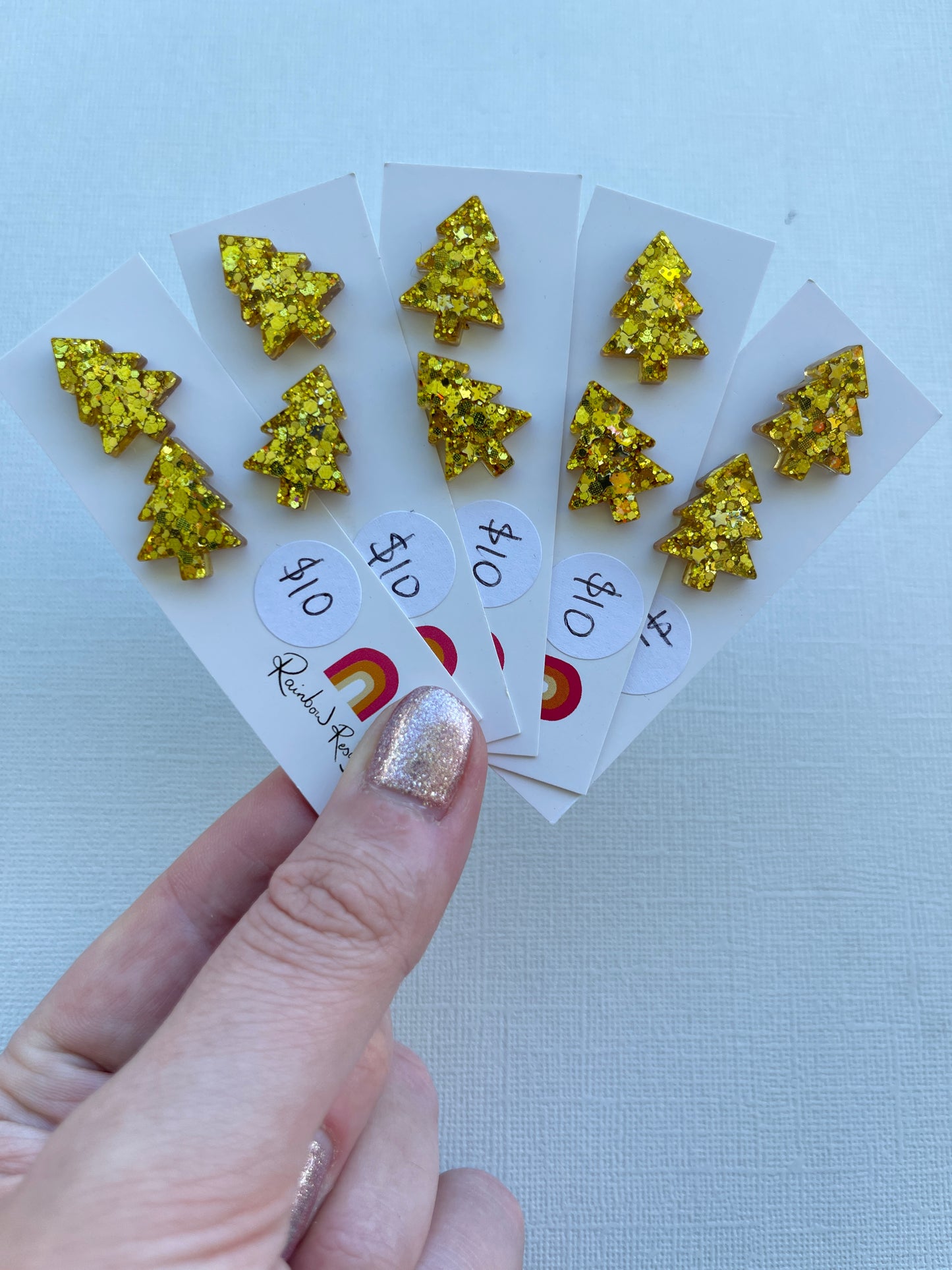 Christmas Tree Stud - Gold