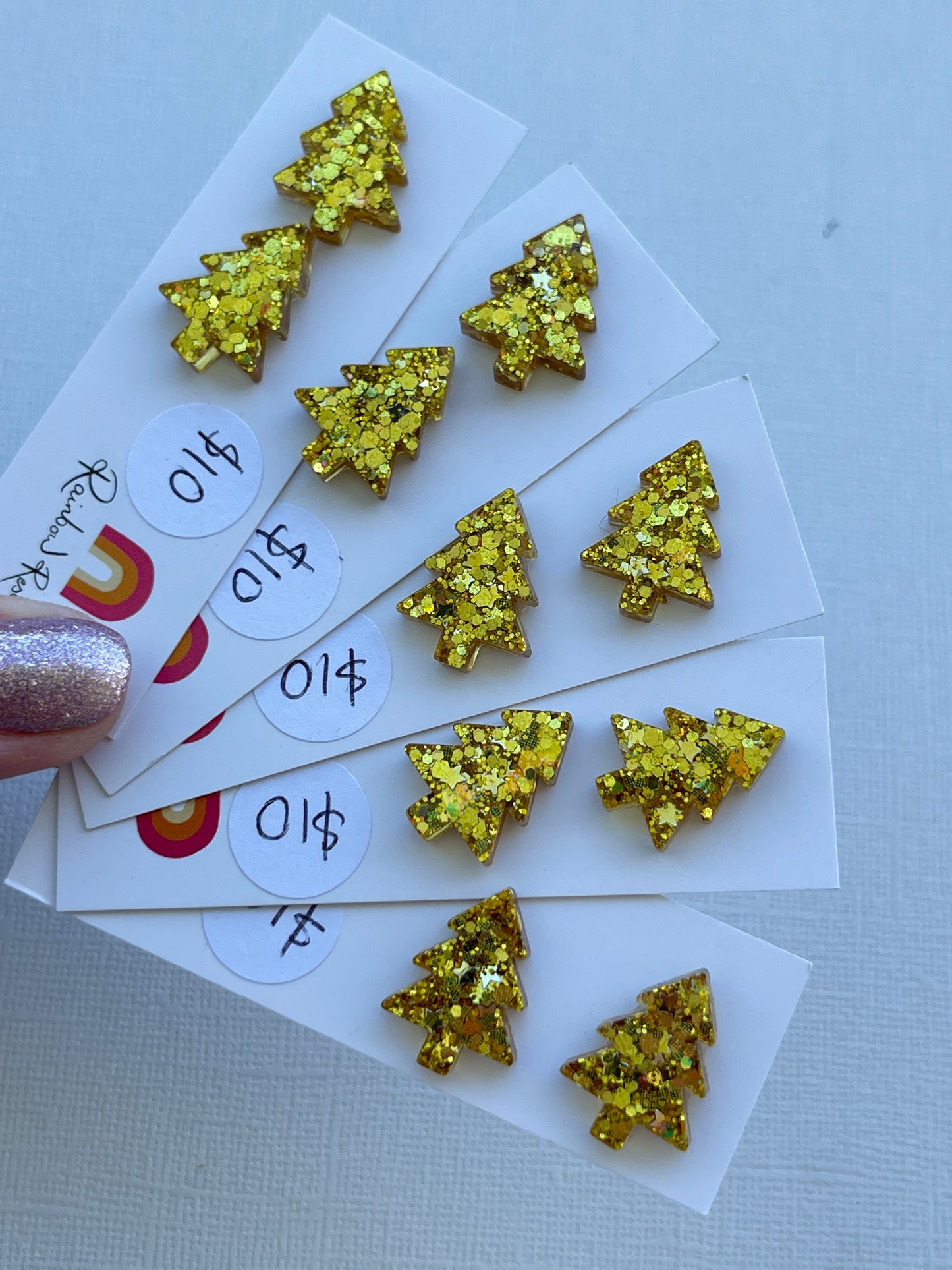 Christmas Tree Stud - Gold