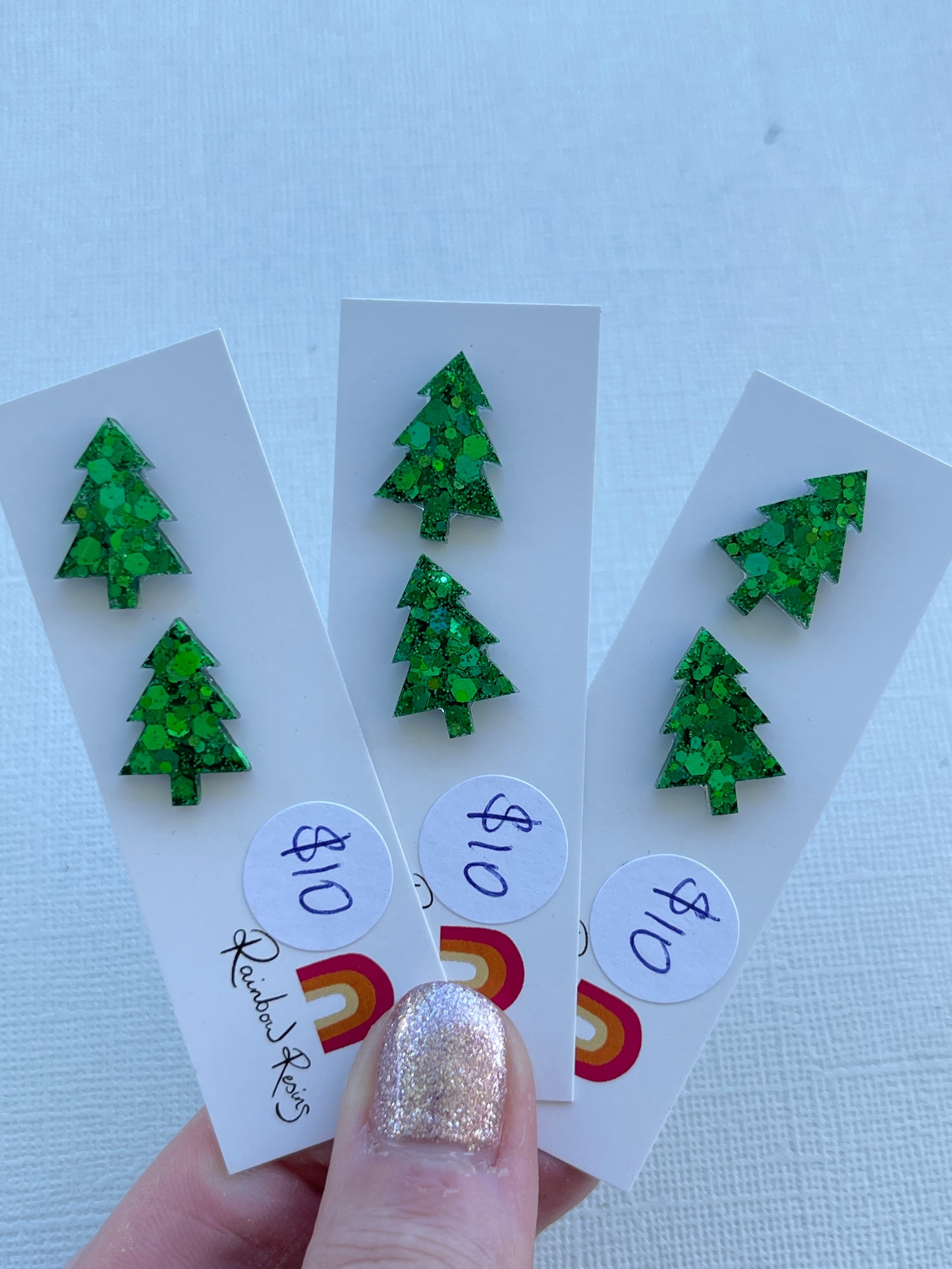 Christmas Tree Stud - Green