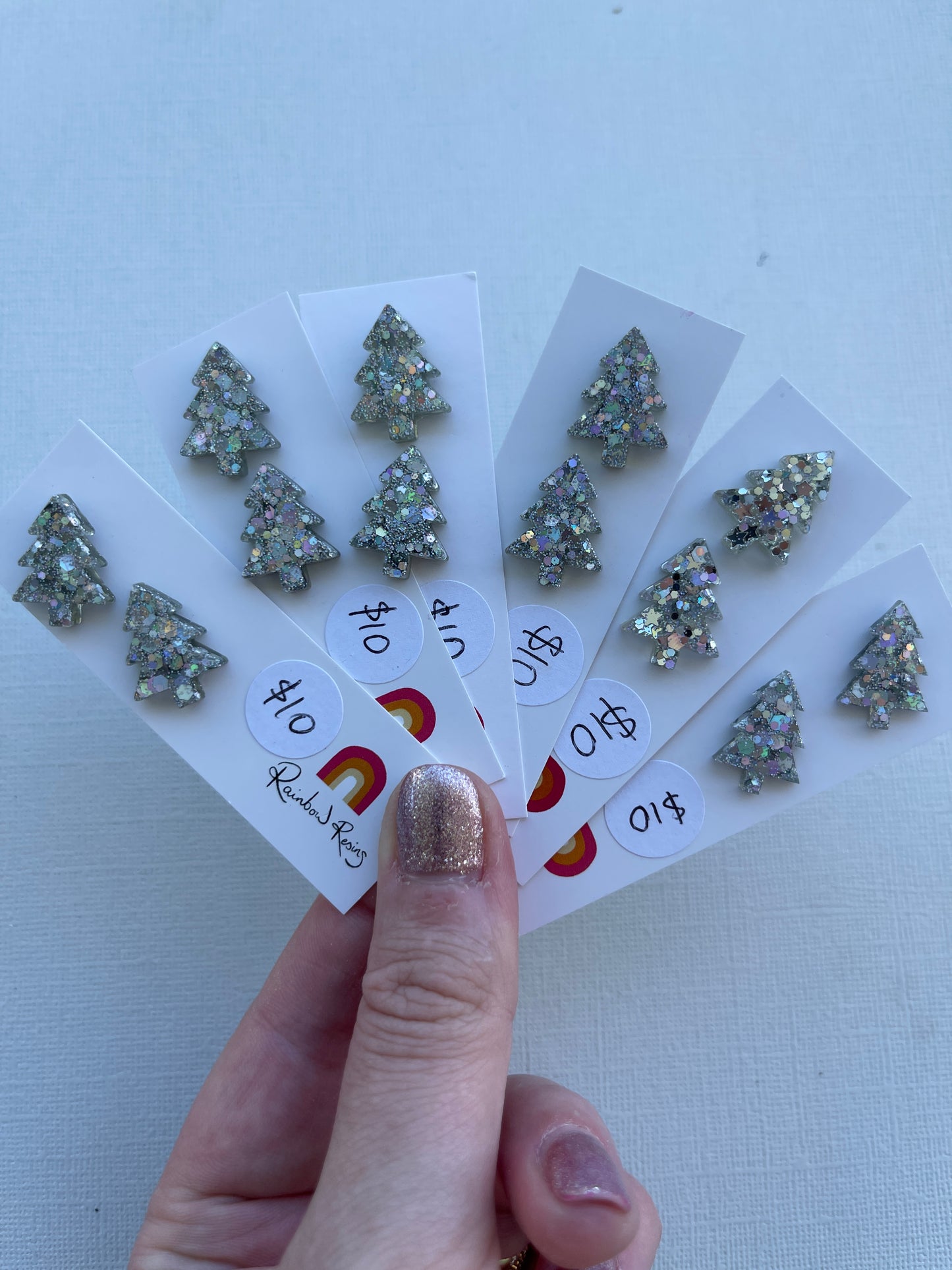 Christmas Tree Stud - Silver