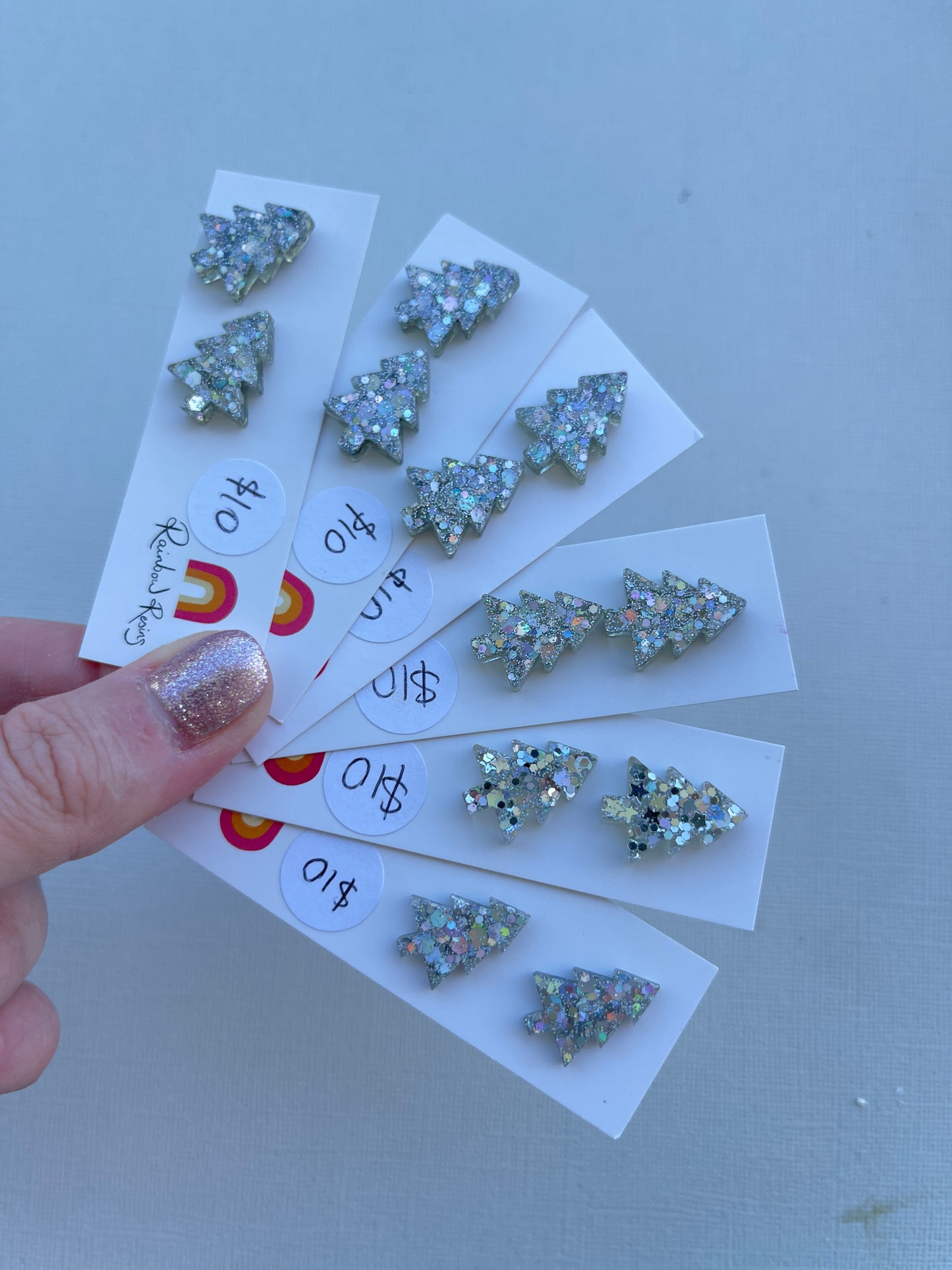 Christmas Tree Stud - Silver
