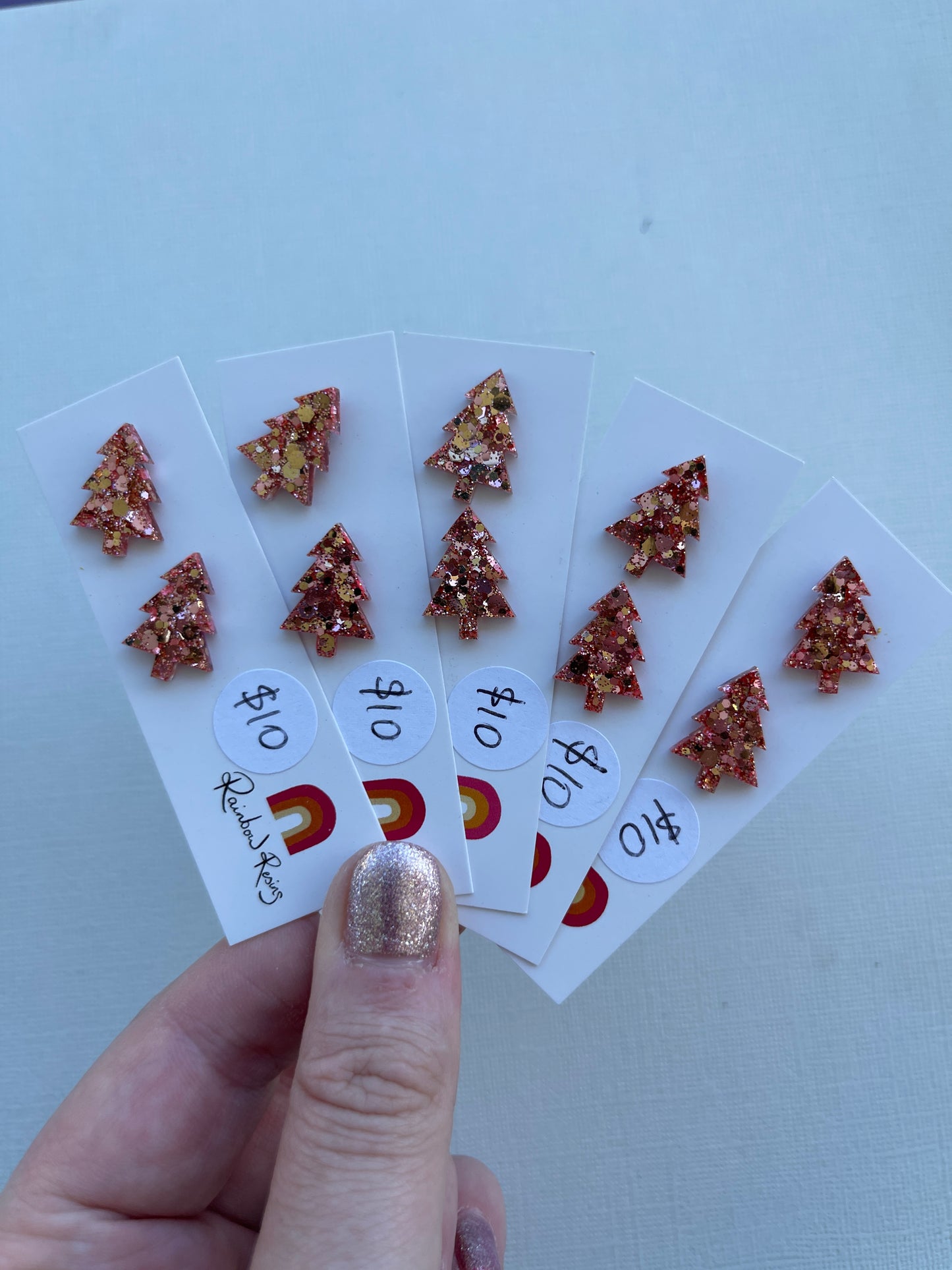 Christmas Tree Stud - Rose Gold