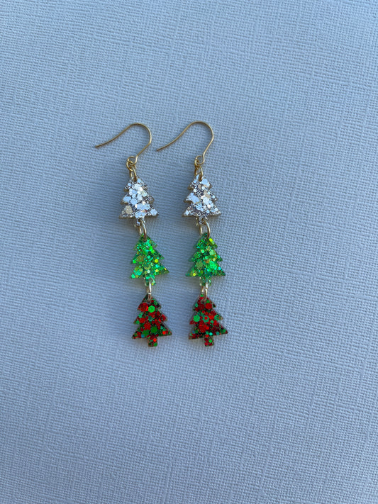 3 Mini Christmas Tree Dangles
