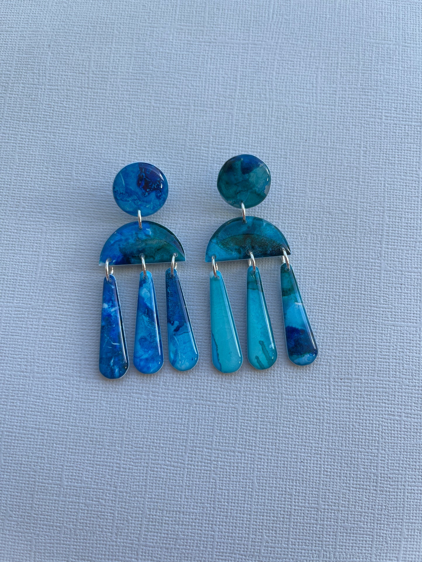 Blue Marble - Stud Dangle