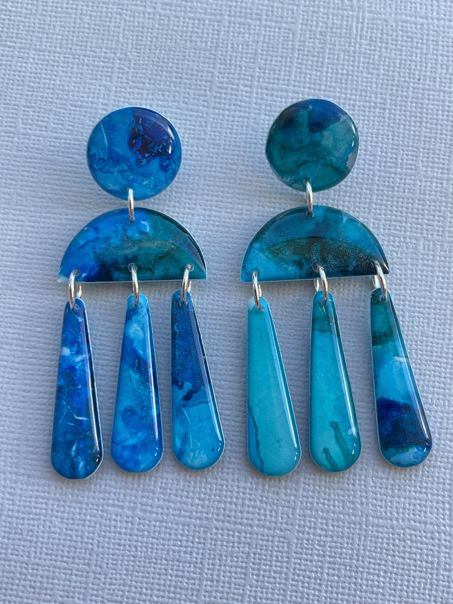 Blue Marble - Stud Dangle
