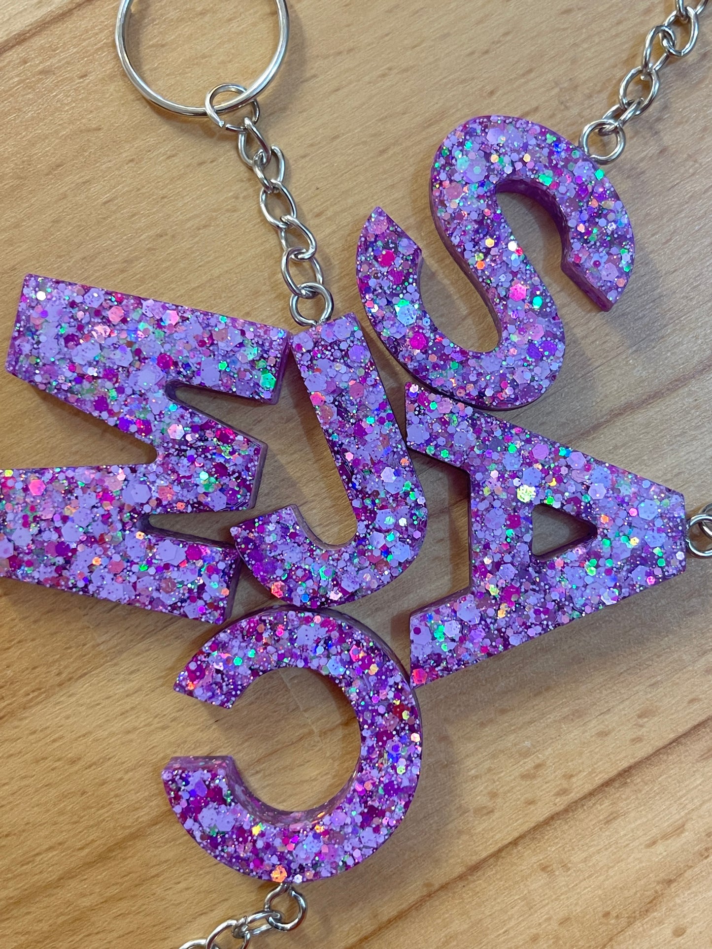 Purple Glitter Keychain