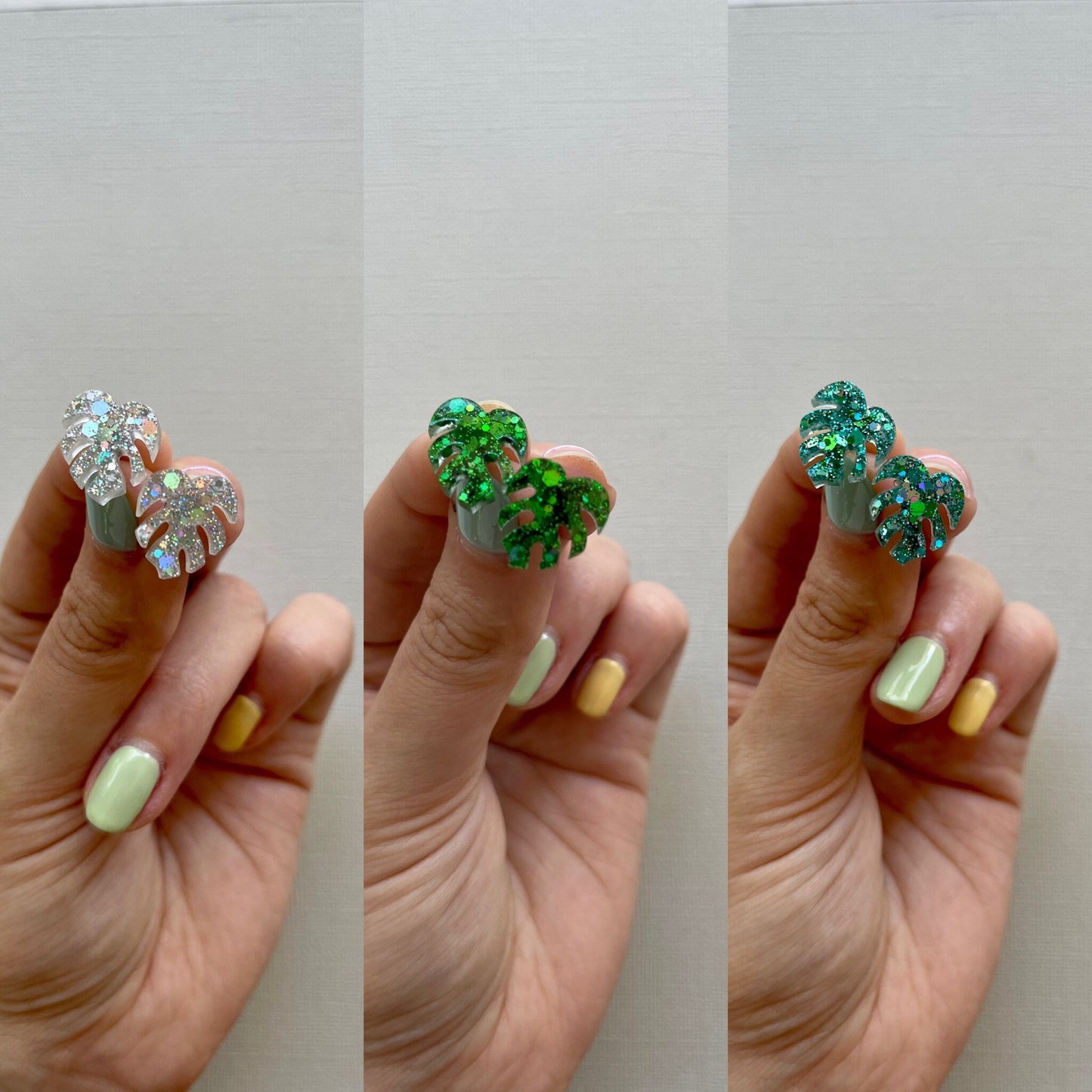 Monstera Leaf Stud